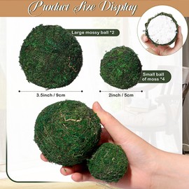 Jetec 18 Pcs Decorative Balls for Centerpiece Bowls Green Moss Balls and Rope Cord Bowl Fillers for Home Vase Garden Wedding Farmhouse Rustic Party Table Decor (Nordic Style)