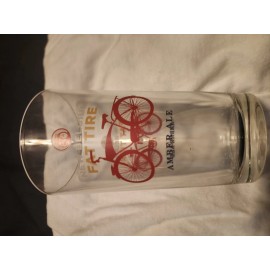 Fat Tire Amber Ale Bicycle New Belgium Beer Pint 16 oz Glass 6" BeauJo's Pizza