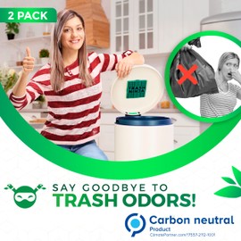 Bin Freshener and Odour Eliminator (2 Pack), Made with Activated Carbon - Lasts Up to 3 Months - For Bins Up to 30 Litres - Bin Air Freshener and Deodoriser to Control Bin Odour