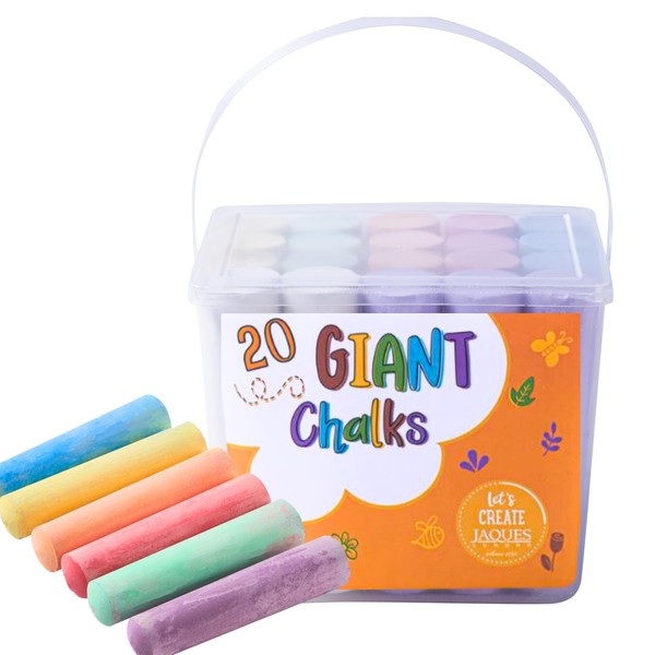 Jaques of London Pavement Chalk | Premium Coloured Kids Chalk | Giant Chalk Garden Toys for 1 Year Olds | Outdoor Chunky Chalk | Since 1795