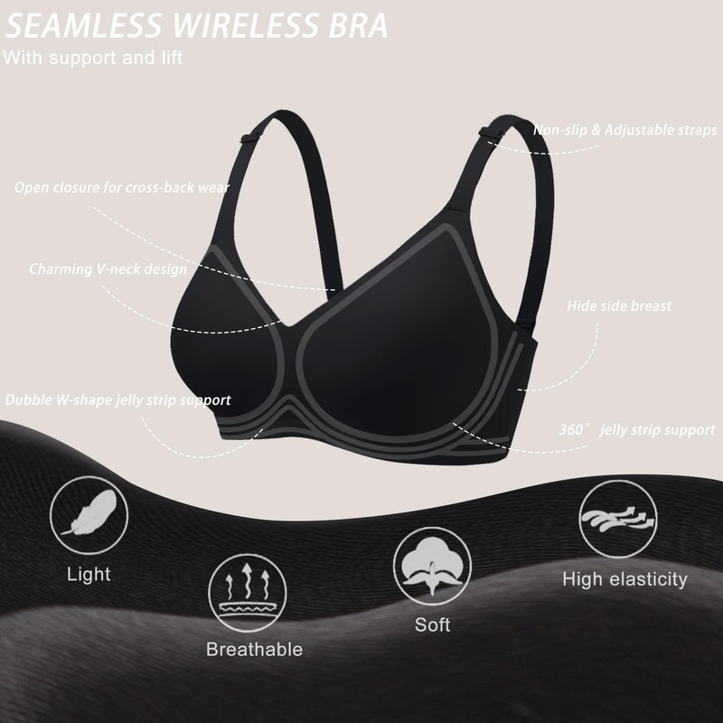Gailife Smooth Wireless Bras for Women No Underwire Comfort Seamless