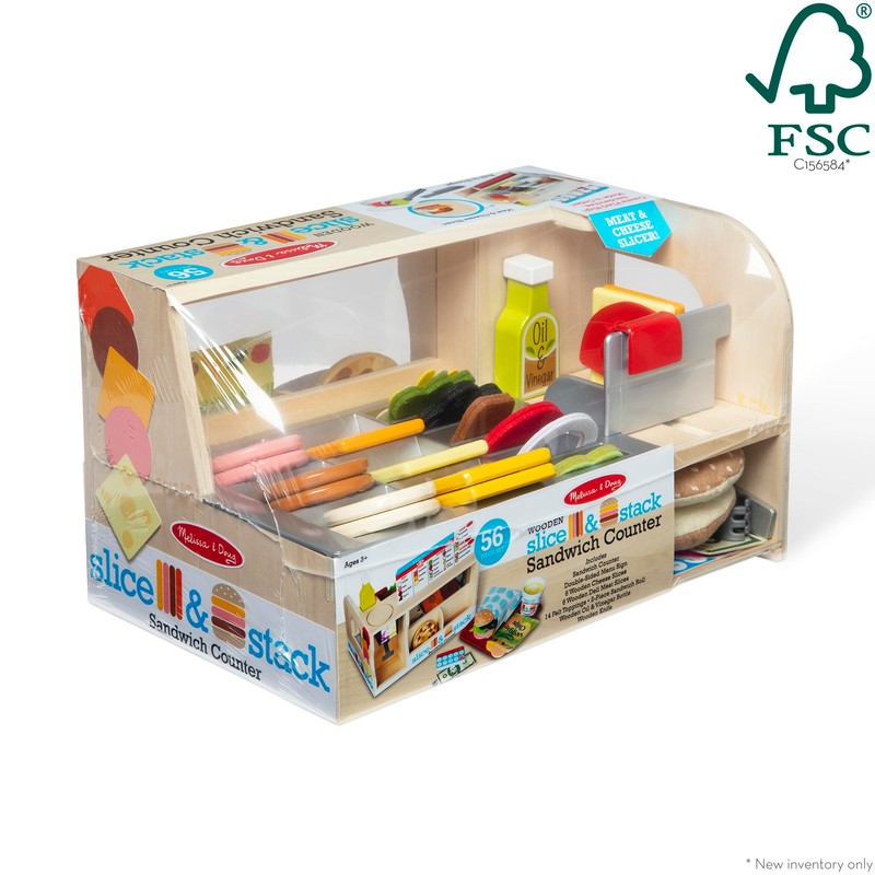 Melissa & Doug Wooden Slice & Stack Sandwich Counter with