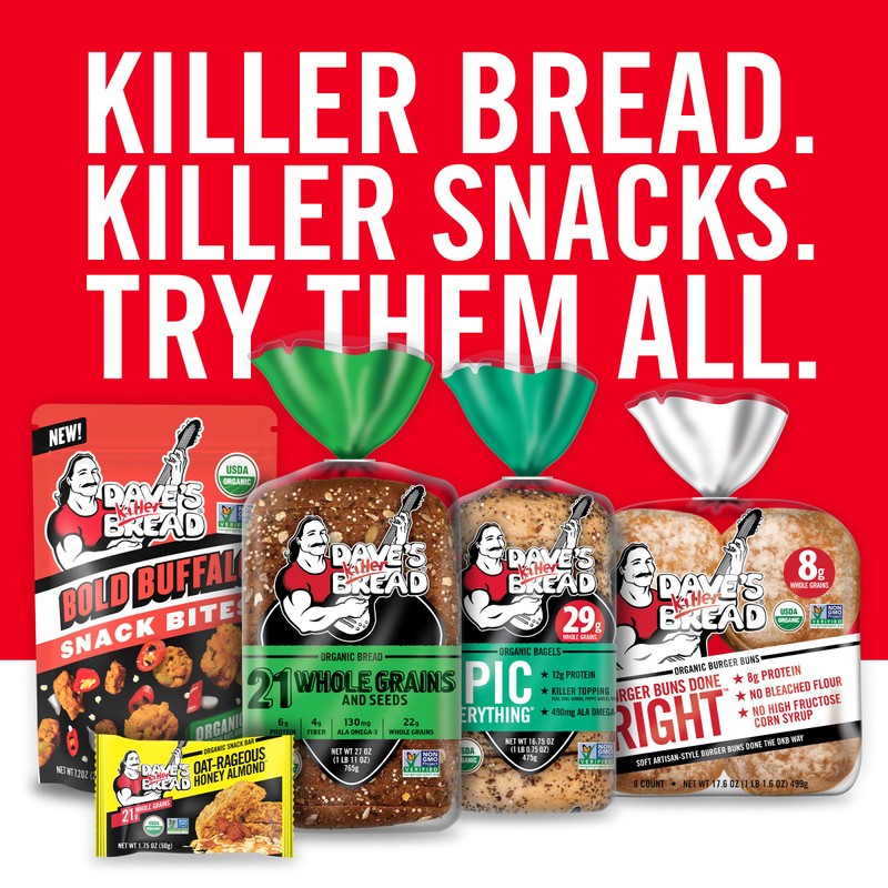 Dave's Killer Bread Oat-Rageous Honey Almond Organic Snack Bars, 4