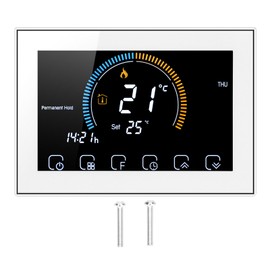 Intelligent Thermostat with LCD Touch Screen Temperature Controller for Home Water Heating AC95240V(BHT8000GAWhite )