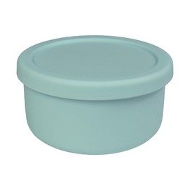 XU&PEIQI 24oz Covered Silicone Lunch Salad Bowl, Round Fruit & Snack Container, Perfect for Meal Prep & Leftovers, Soup & Stew Storage, Safe for Microwave, Fridge, Dishwasher, BPA-Free. (Grayish blue)