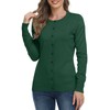 DEARCASE Women's Long Sleeve Open Front Knitted Cardigans Button Crew