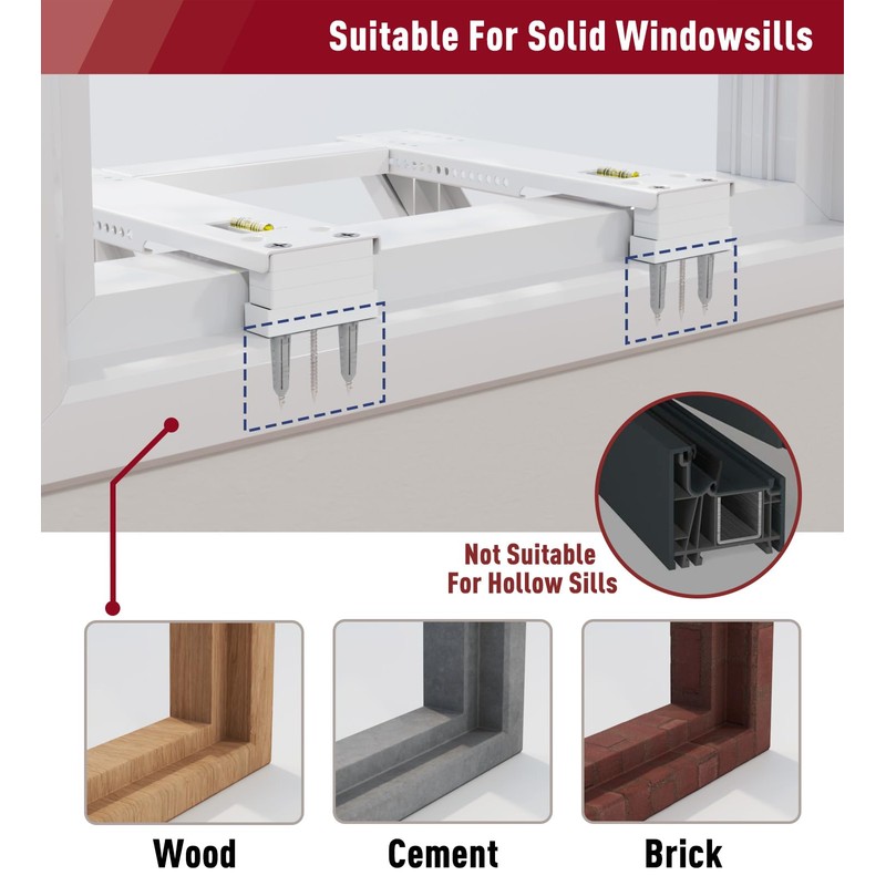 LEOPO Air Conditioner Support Bracket,Fits Single & Double-Hung Windows,Heavy Duty