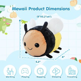 RFJYGWQM Cute Bee Plush Toy, Super Soft Bee Plush Doll Kawaii Honeybee Plush Pillow Cushion Animal Stuffed Plush Doll Birthday Gift for Kids Boys Girls
