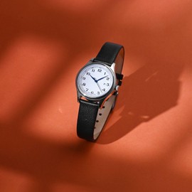 WOCCI 18mm Watch Strap with Silver Buckle, Elegant Genuine Leather Replacement Band for Men or Women (Black)