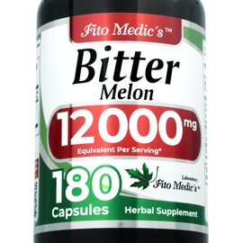 FITO MEDIC'S Lab | Bitter Melon Extract 600 mg (20:1 Concentrate) per 3-Capsule Serving | Derived from 12,000 mg Whole Fruit | 180 Count