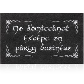 MWAZZLL Funny Front Doo Mat No Admittance Except On Party Business Welcome Doormat for Entrance Outdoor Indoor Mats with Non Slip Rubber Baking Black
