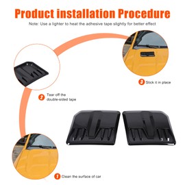 Lcojicep Engine Hood Air Outlet Vent Cover Trim Compatible with Ford Ranger 2025 2024 2023 Bonnet Vent Hood Air Intake Trim Cover Exterior Accessory，2PCS (Piano Black)
