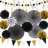 Myafqsj Black and Gold Party Decorations 20Pcs Party Decorations Whit