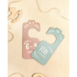 Wooden Baby Closet Dividers 8 PCS - Colorful Nursery Organization Set with Size Hangers (Newborn to 24M), Baby Clothes Organizer for Parents, Baby Shower