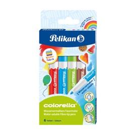 Pelikan Colorella 817059 Fibre-Tip Pens Water-Soluble Pack of 6 in Folding Box