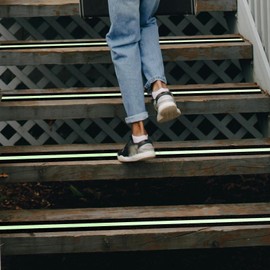 NWGW Glow in Dark Anti Slip Tape, 2" x35FT Heavy Duty Waterproof Safety Grip Tape for Stairs, Pool, Bathroom - Black & Glow Stripe Indoor/Outdoor Multi-Purpose Traction Tape