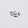 Pearl Earring, 925 Sterling Silver Stud, 7mm Button Shape Freshwater