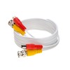 10FT White Premade BNC Video Power Cable Extension Wire for