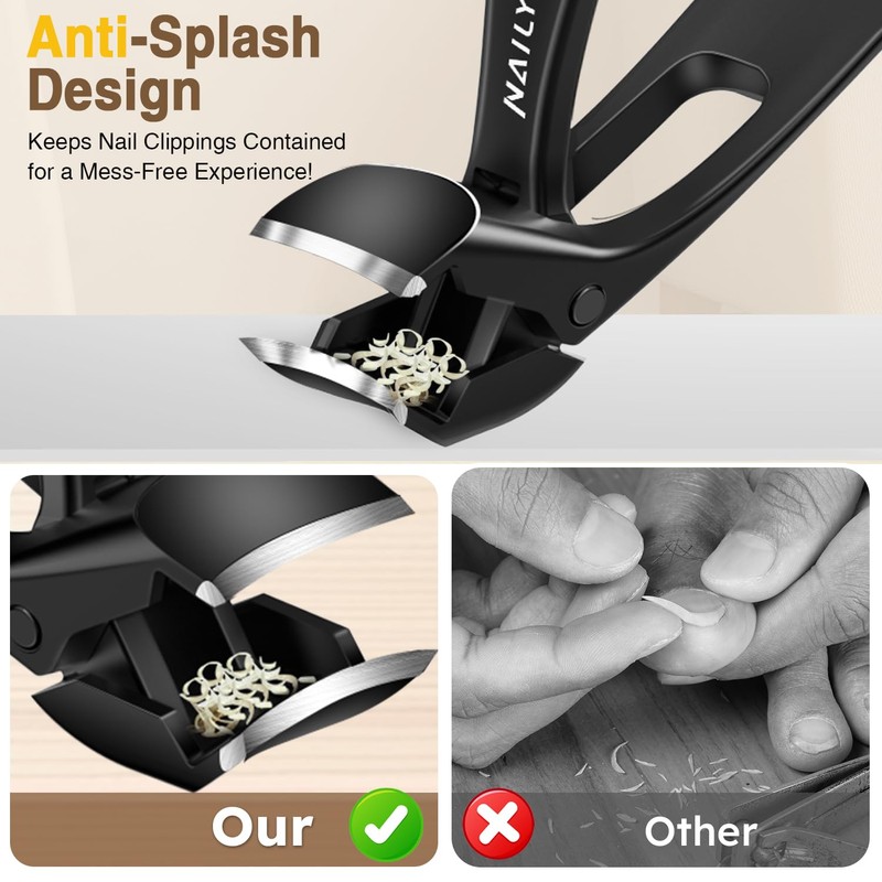Toenail Clippers for Thick Toenails 6Pcs, Long Handle Nail Clippers
