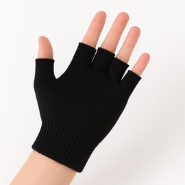 Diversity Land Knitted Warm fingerless Gloves Soft Winter Gloves Women gloves Men (Black)