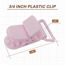 10-Pack Pacifier Clip Replacement Ends - BPA-Free Plastic Fasteners for DIY Baby Crafts, Sewing Bibs & Blankets Straps (3/4 Inch, Pink)