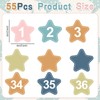FYSUIMU 55Pcs Numbers Magnetic Accents Boho Star Numbers 1-36 with