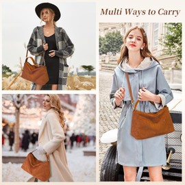 Suede Purses for Women Fashion Slouchy Shoulder Bag Retro Crescent Suede Hobo Crossbody Handbags 2025
