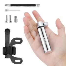 Litorange Bicycle Air Pump, Portable Pump, Small, Convenient Storage, Presta Type, US Type, Valve Compatible, Aluminum Alloy, Lightweight, Multi-Purpose, Compact Portable Pump, Floor Pump, Portable Bike Pump