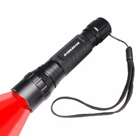 DARKBEAM Red Light Flashlight Tactical LED Rechargeable, Zoomable Portable Handheld Red-Light for Fishing Hunting Detector Astrophotography