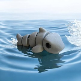 Articulated Toy 3D Printed Toy Figur Fidget Toy for Autism ADHD - 3D Printed Gift Fidget Toy for Kids (Gray Shark)