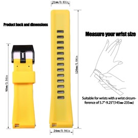 MCXGL Resin Strap Suitable for Caiso G-Shock GA-2000 PRG-600 650 PRW-6600 Mens Rubber Sports Waterproof 24mm Bracelet Watch Band Accessories(Black and yellow)