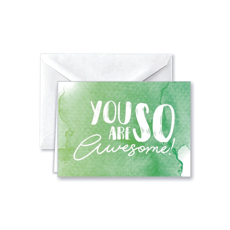 Paper Frenzy Watercolor Appreciation Thank You Note Cards and White