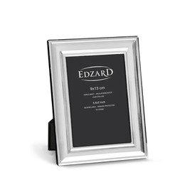 EDZARD Bilderrahmen Sunset für Foto 9 x 13 cm,edel versilbert, anlaufgeschützt, mit Samtrücken, Fotorahmen zum Stellen