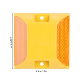 AUNMAS Pack of 6 Road Markings, 9.5 x 9.5 x 2 cm, Yellow Plastic Road Reflectors, Road Paving, Driveway Markings for Marking Driveways, Private Paths, Cycle Paths