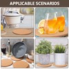 Pack of 6 Round Cork Coasters, Round Pot Coasters, Thick