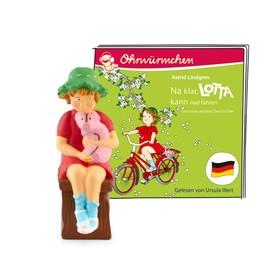 tonies Audio Figures for Toniebox, Astrid Lindgren: Lotta - NA clear, Lotta can cycling / Lotta moves around, audio book for children from 4 years, playing time approx. 56 minutes