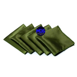 mds 100 Unidades Boda 30,5 x 30,5 cm Cuadrado (satén, Servilleta o Pañuelo para Boda Banquete Decoración, Color Blanco, Olive Green, 1