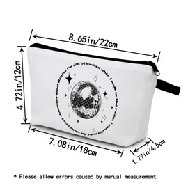 YULUENZE Be Jeweled Pattern Makeup Bag Twinkling Disco Ball Small Organizer Toiletry Pouch with Zipper Inspirational Cosmetic Bag Motivational Present for Friends Families Women
