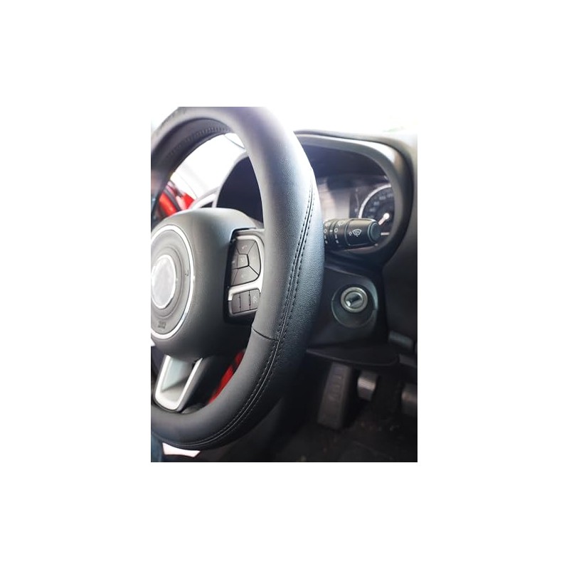 Simoni Racing Easy Steering Wheel Cover Black Eco Leather 37-39
