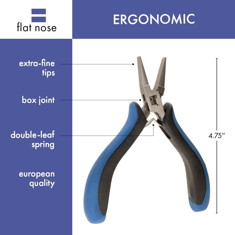 The Beadsmith Ergonomic Flat Nose Pliers – 5 inches (127mm)