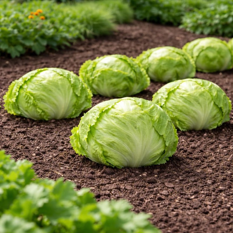 Crisphead Iceberg Lettuce Seeds – Compact Round Heads with Crisp