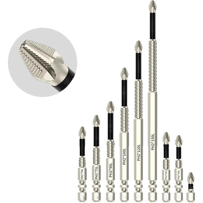 High-Magnetic Screwdriver Drill Bit Set,Screwdriver Bit Alloy Steel Anti-Slip Long