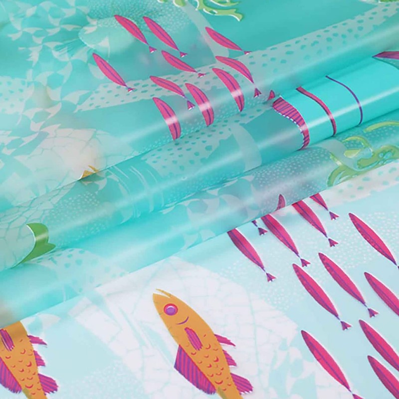 Underwater World Fish Shower Curtain, Ocean Tropical Fish Shower Curtains,