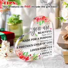 Gerrii Christmas Christian Gifts for Women, Inspiration Religious Catholic Birthday Gifts, Bible Verse Spiritual Encouragement Presents for Mom, Sister, Girl, Female Coworker(Flower)