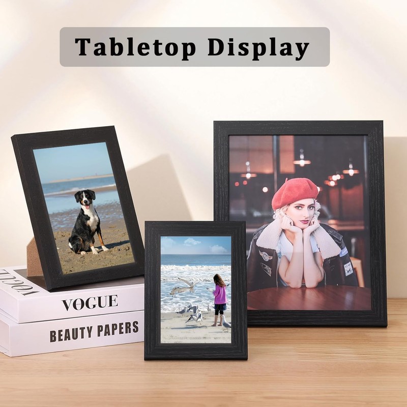 A4 Picture Frames Wooden Photo Frame with Stand Tabletop or