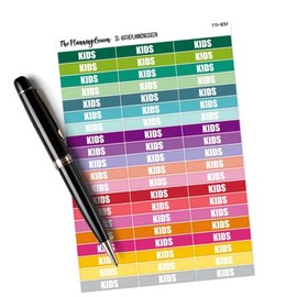 KIDS HEADER STICKER | Parent Stickers, Planner Stickers for Adults, Functional Planner Stickers, Productivity Stickers, Stickers for Parents, Header Stickers, 60 Stickers