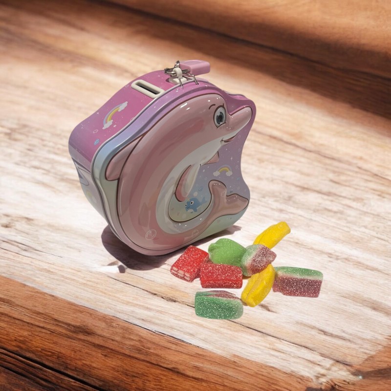 Spardose aus Metall für Kinder mit lustigen Designs, Spardose mit
