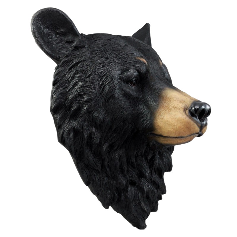 Ebros Large Olympic Black Bear Head Wall Decor Plaque 16"Tall