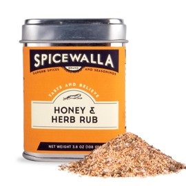 Spicewalla Honey and Herb Rub 3.8 oz | Garlic, Salt, Brown Sugar, Basil, Black Pepper | Non-GMO, Gluten Free, No MSG