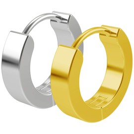 2pc 20g 0.8mm Gold Surgical Stainless Steel Huggie Hoop Earrings For Men Women Huggy Clutch Jewellery